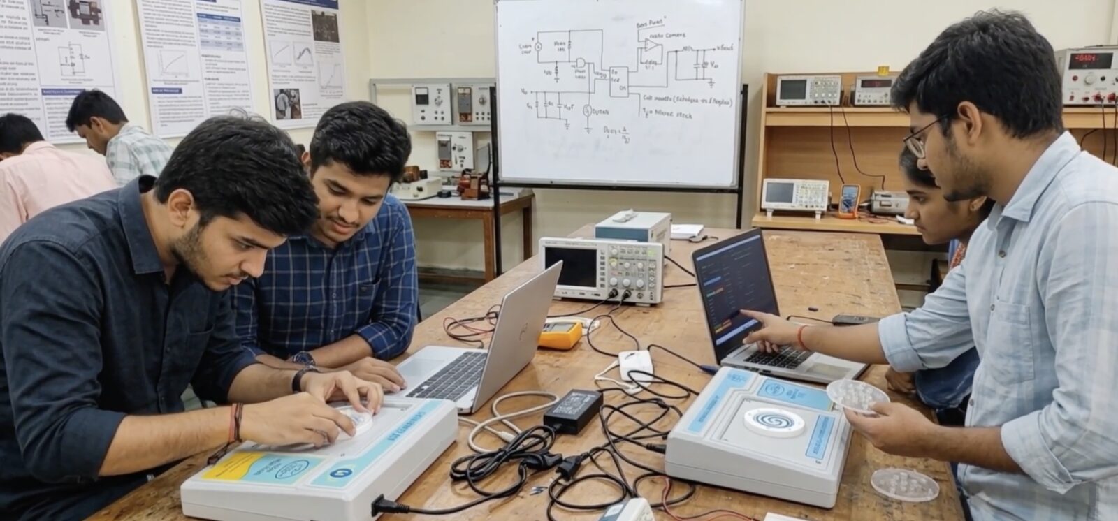 Students working on CARIMO kits in a university lab during a Cari-On Learning session